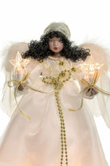 12" Ivory Cloth African 10-Light Angel Tree Topper