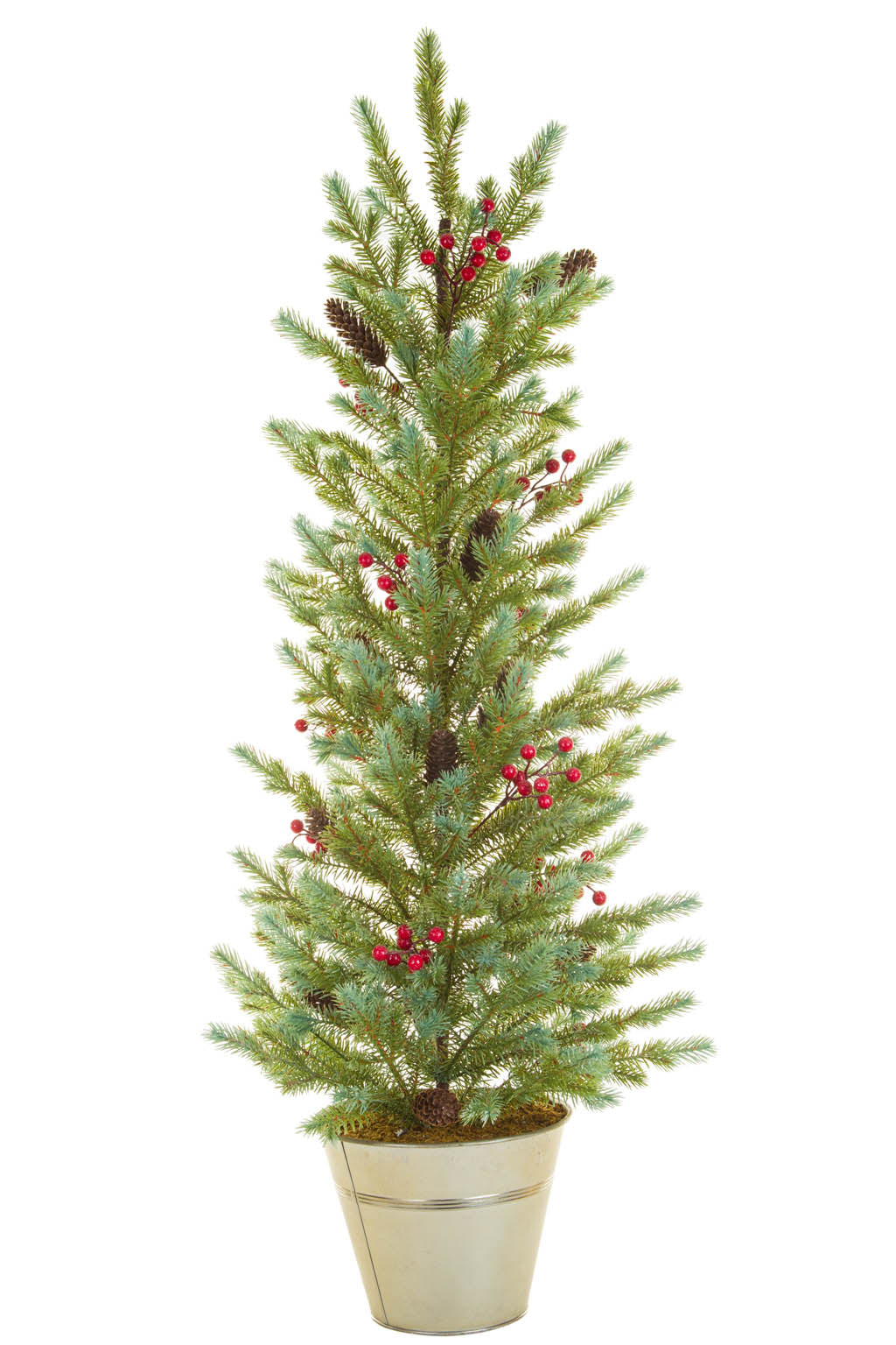 48" Green Pvc Christmas Trees with Silver Planter