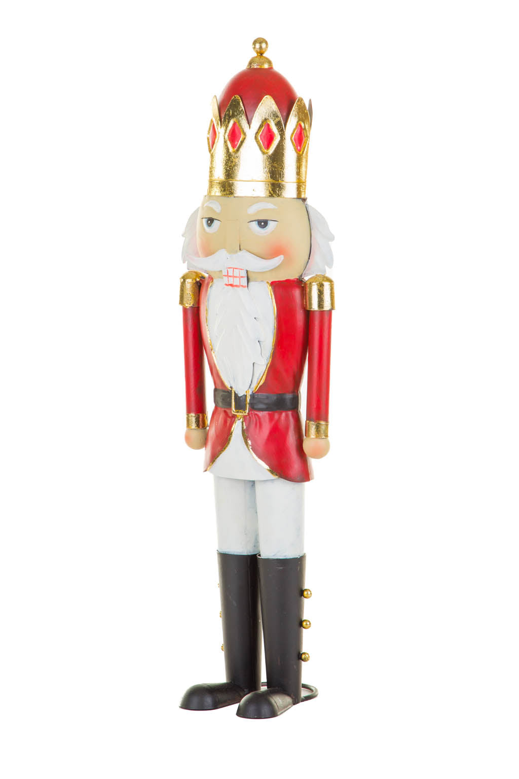 19" Red and Gold Metal Regal Nutcracker