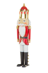 19" Red and Gold Metal Regal Nutcracker