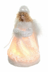 9.5" White Cloth Clasic 10-Light Angel Tree Topper
