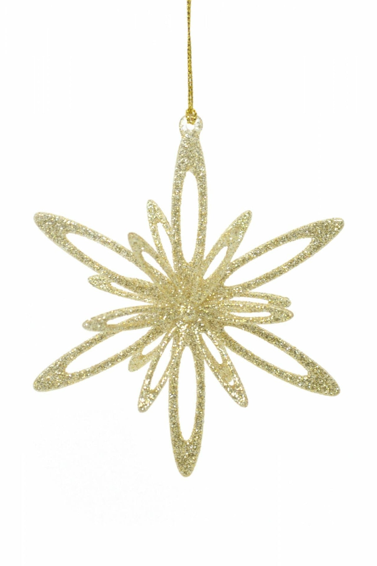 4.5" Hanging Geometric Gold Acrylic Snowflake Ornament