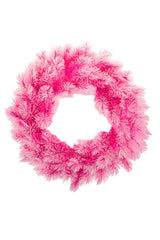 26" Hangable Flocked Pink Pvc Wreath