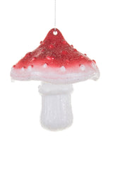 3.5" Hanging Red and White Acrylic Mushroom Ornament