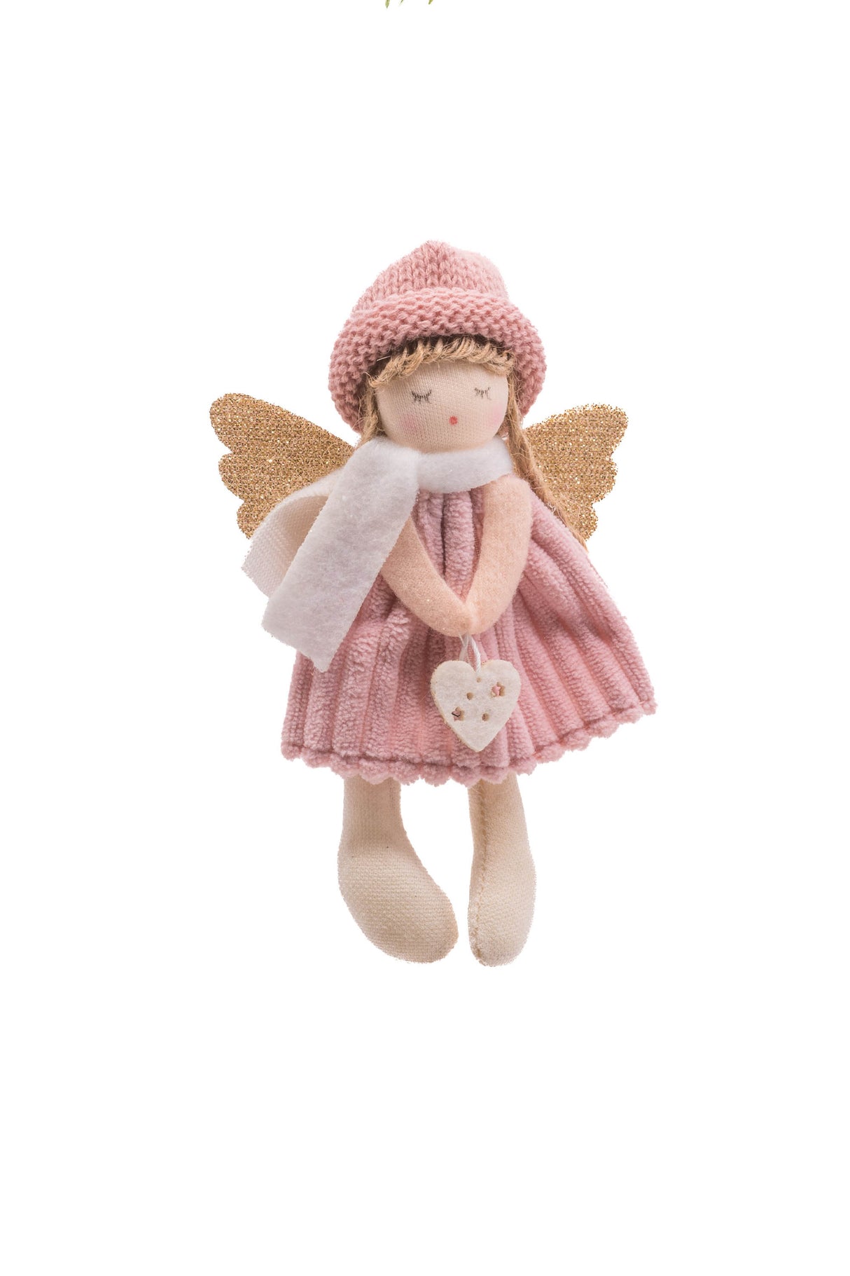 6" Hanging Pink Cloth Fairy Girl Doll with Fairy Wings