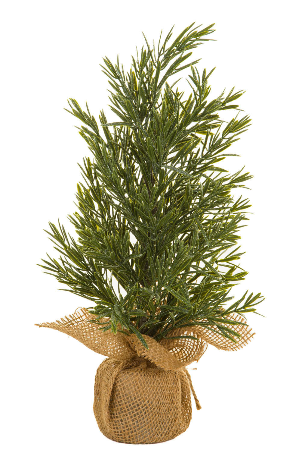 14.5"Green Pvc Christmas Tree with Burlap Wrapped Base