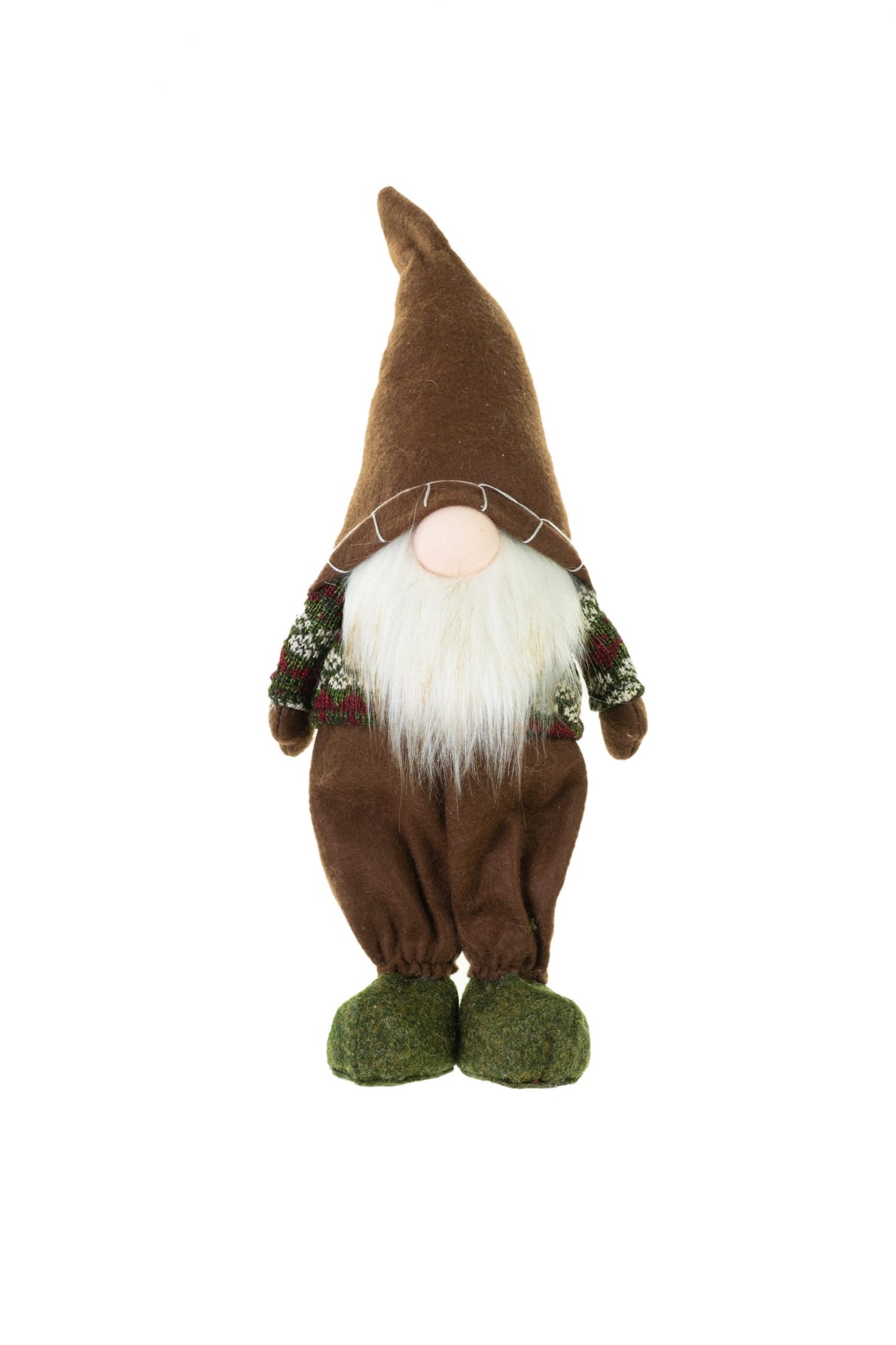 15" Brown and Green Cloth Forest Gnome