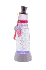 11" White Snowman LED Snow Globe
