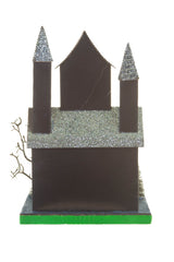 12" Black and Green Cardboard LED Haunted House