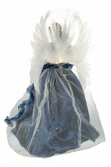18" Blue Cloth Large Modern Fiber Optic Angel Tree Topper