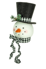 White Snowman Head Tree Topper