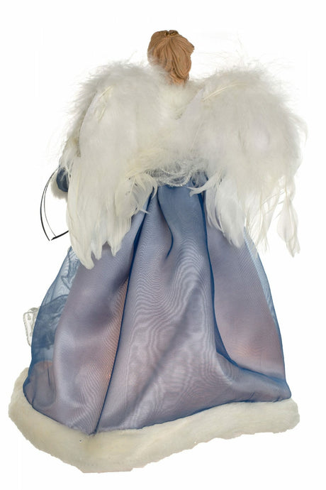 14" Blue Cloth Modern 10-Light Angel Tree Topper