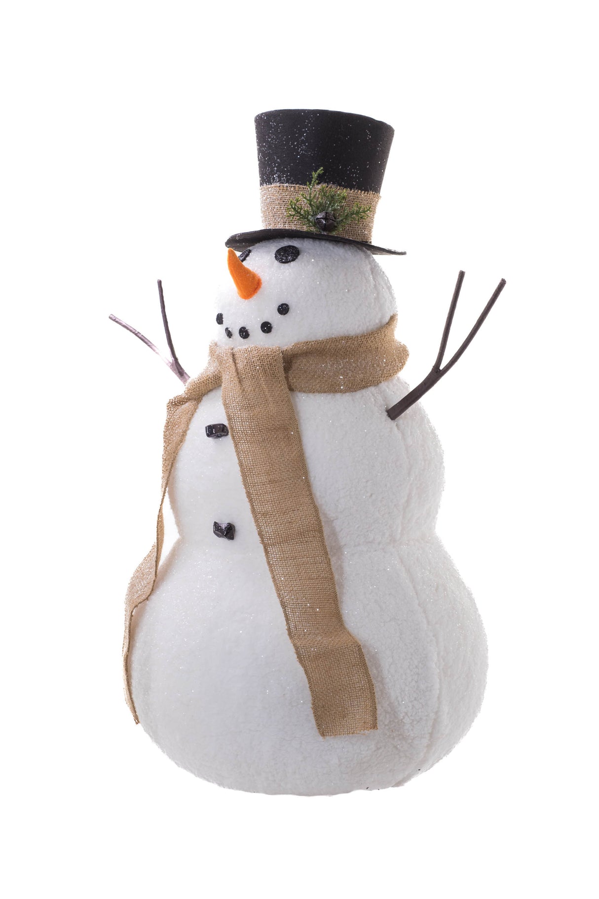 27" Large Striped White and Red Foam Snowman Figure with Striped Cap