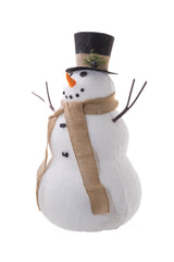 27" Large Striped White and Red Foam Snowman Figure with Striped Cap