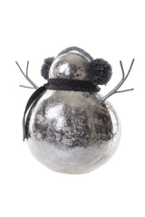 9" Silver Foam Metallic Snowman Wearing Earmuffs