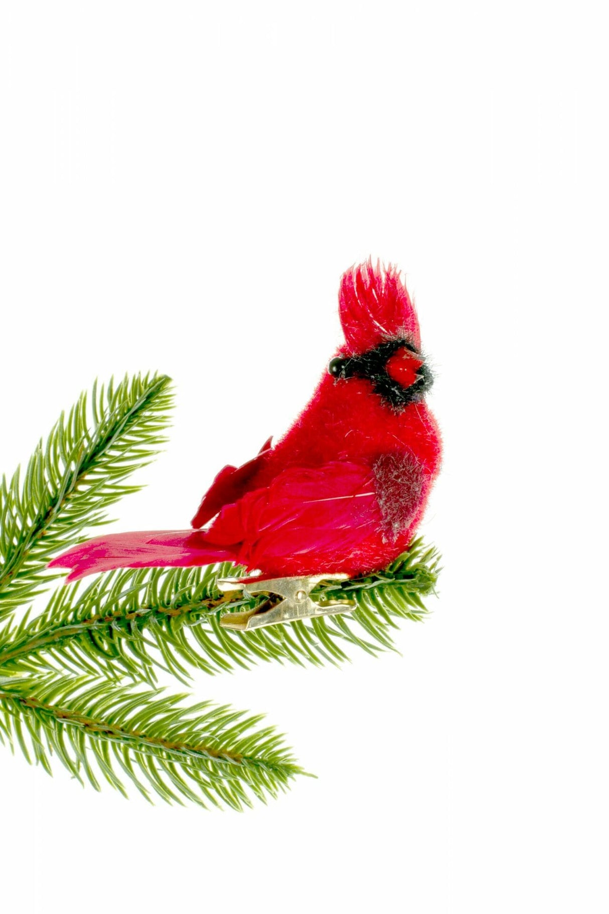 2.75" Clip-On Red Feathered Cardinal Ornament