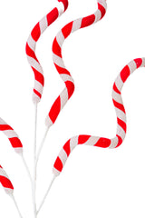 31" Candycane Red and White Foam Candycane Tree Pick with Wrapped Stem