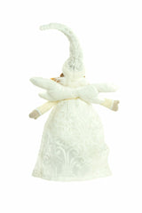 16" Sitting White Cloth Angel Girl with Wings