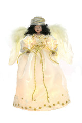 12" Ivory Cloth African 10-Light Angel Tree Topper
