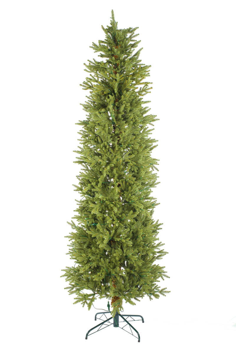 84" Forest Green Plastic Douglas Fir Warm White LED Tree with Metal Base