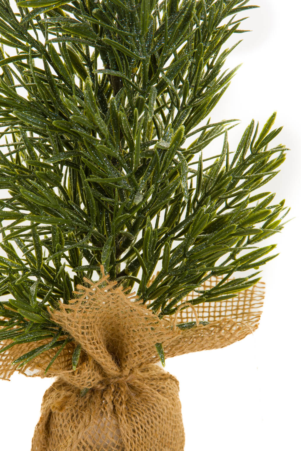 14.5"Green Pvc Christmas Tree with Burlap Wrapped Base
