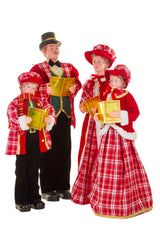 41.5" Set of 4 Red and Black Cloth Jolly Caroler Set