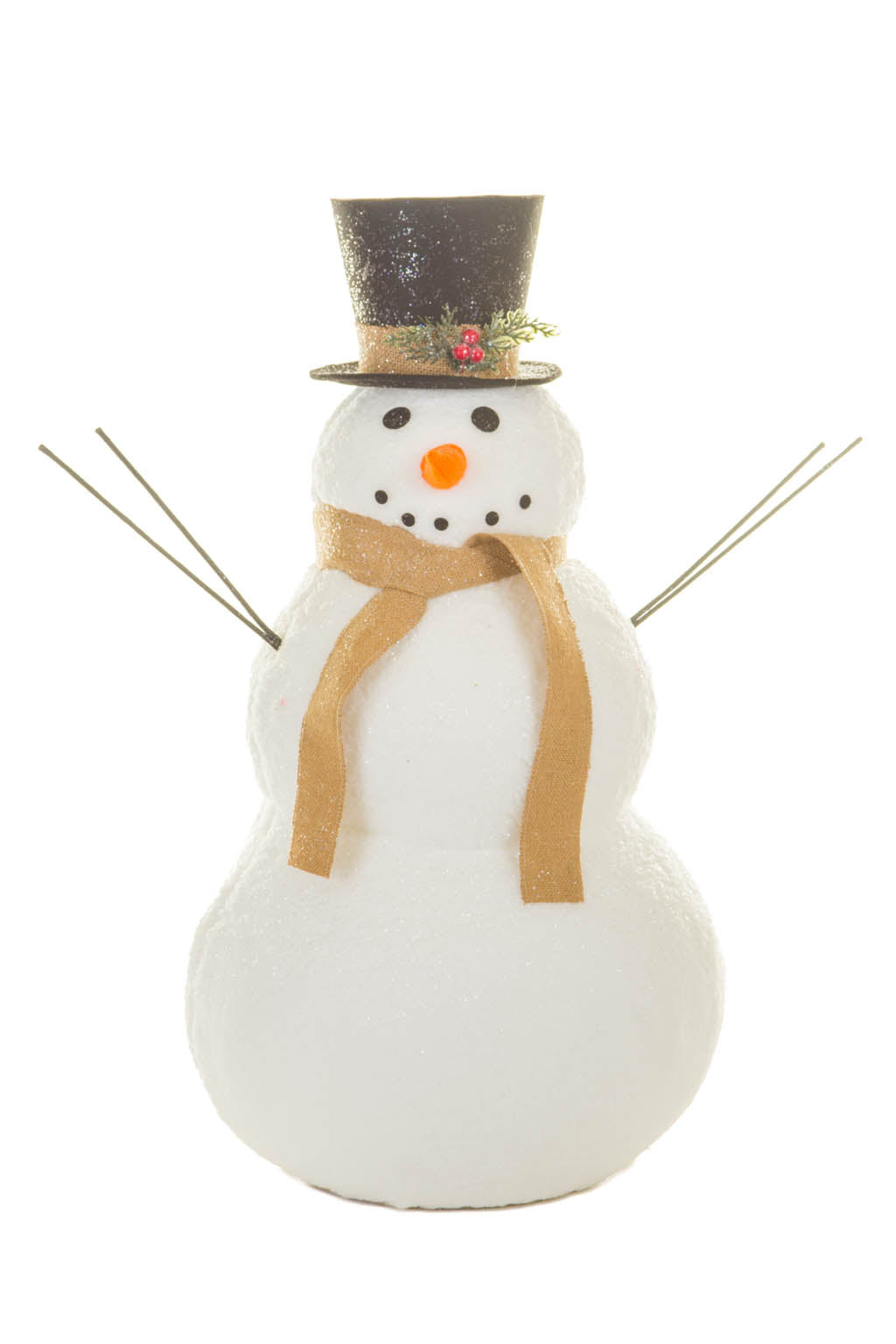 27" Large Striped White and Red Foam Snowman Figure with Striped Cap