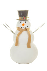27" Large Striped White and Red Foam Snowman Figure with Striped Cap