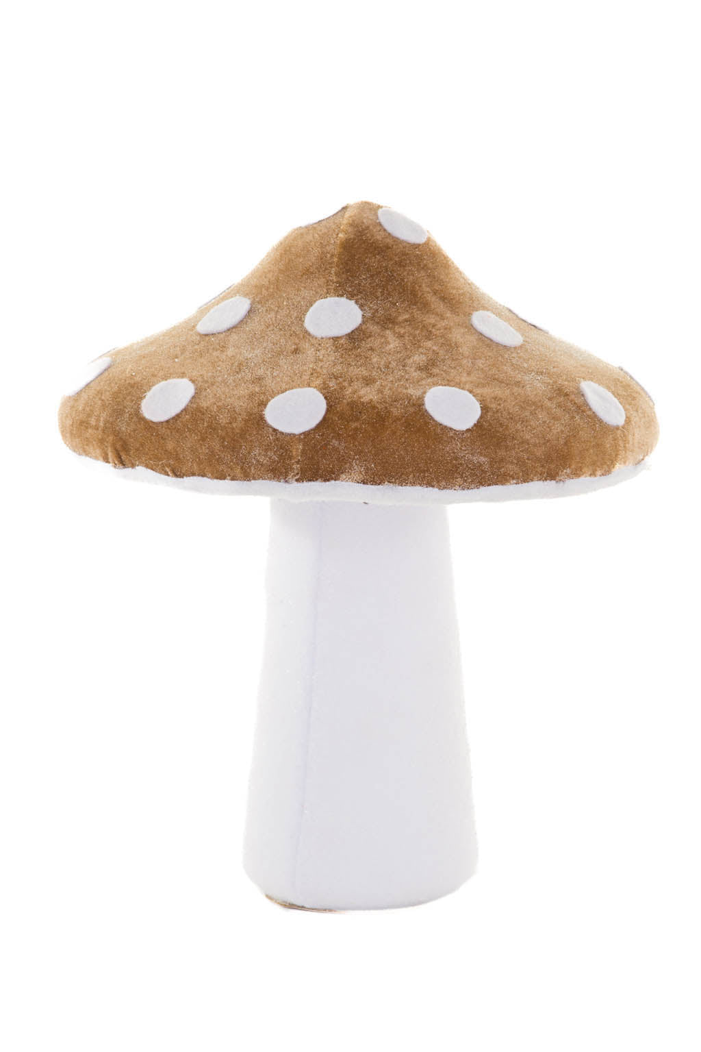 12"White and Brown Fleece Velvety Mushroom