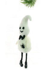 8" Hanging White Cloth Ghost Boy Figurine with Dangling Feet