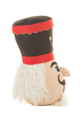 16" Black and Red Cotton Nutcracker Head Tree Topper
