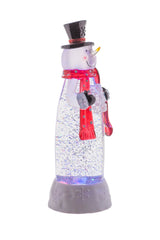 11" White Snowman LED Snow Globe
