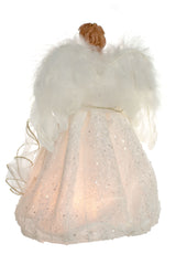 12" Ivory Cloth Modern 10-Light Angel Tree Topper