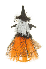 11" Orange and Black Cloth Grinning with Figurine with Bat Wings