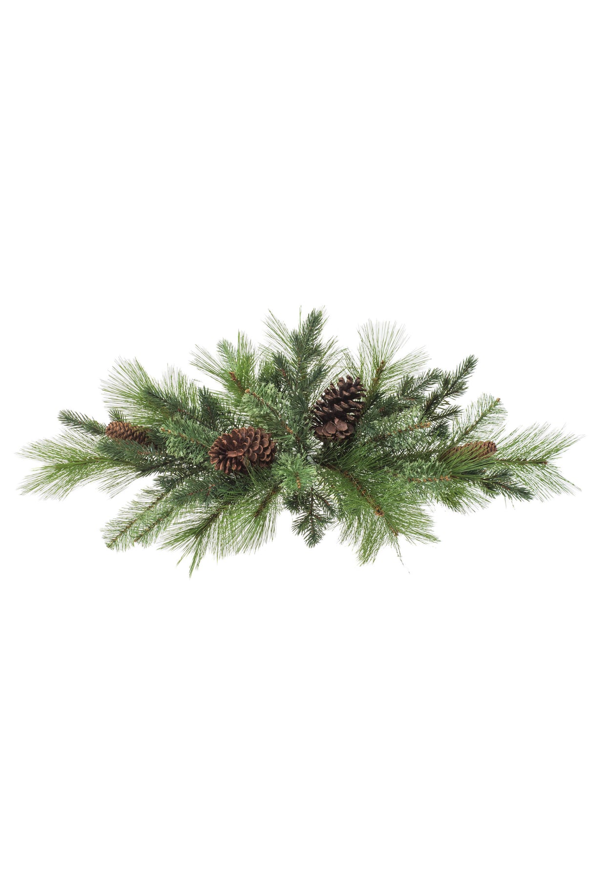 26" Green Plastic Mixed Pine Swag with Pinecones