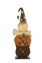 31" Rainbow Wooden 3-Layer Halloween Warm White LED Spooky Decor