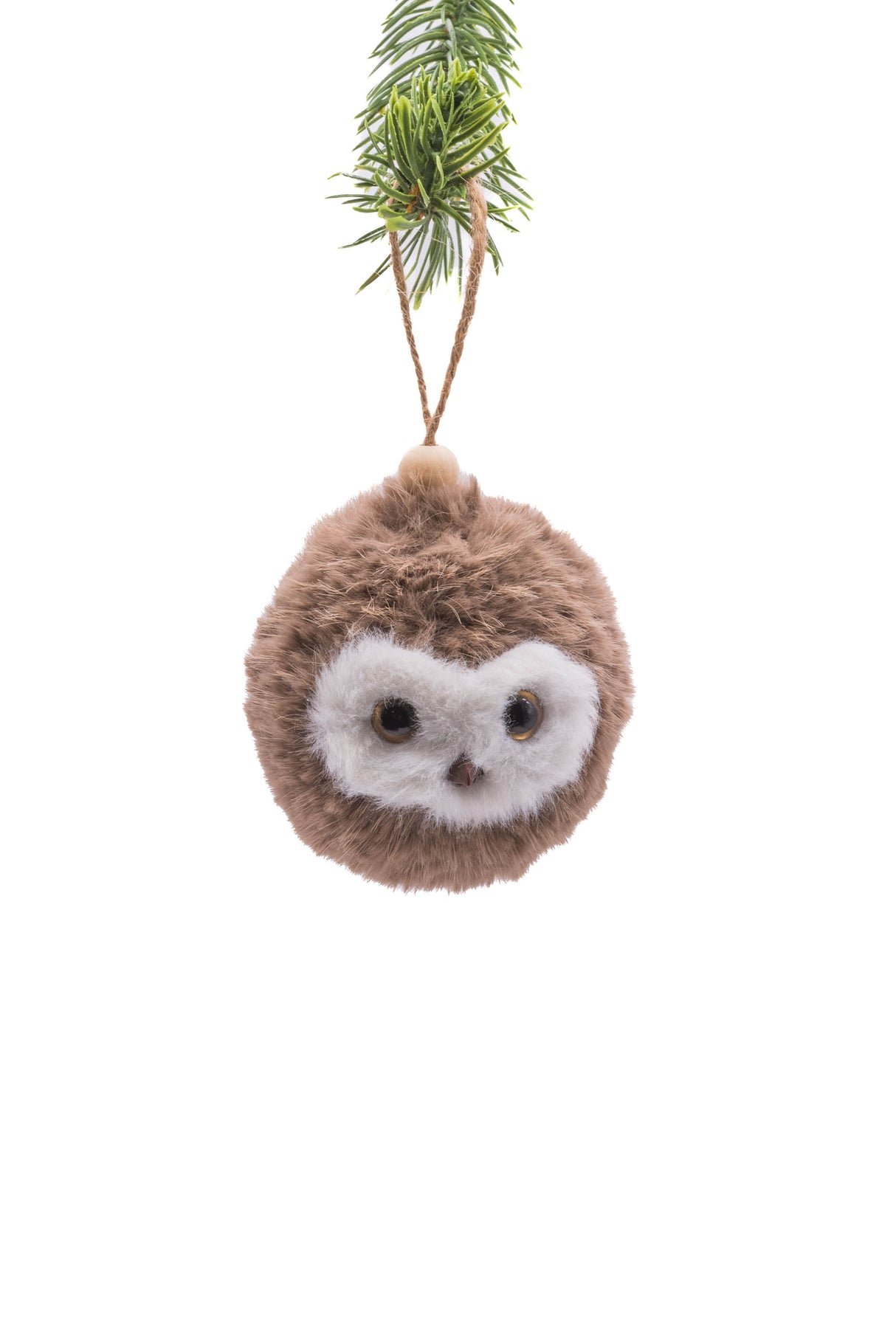 3" Hanging Brown Cloth Owl Ornament