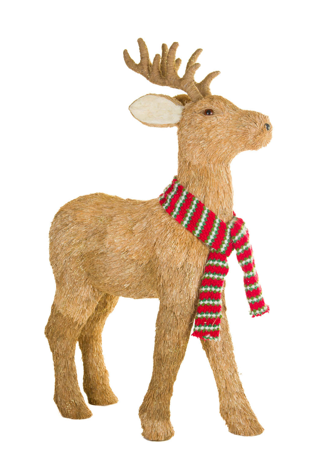 36" Large Brown Foam Reindeer Figurine with Scarf