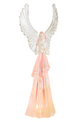 11.25" Clear Plastic Angel Color Change LED Figure