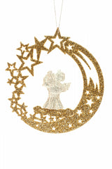 Hanging Gold Glittered Star Wreath Ornament