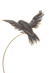 7" Clip-On Gray and White Foam Hummingbird Ornament
