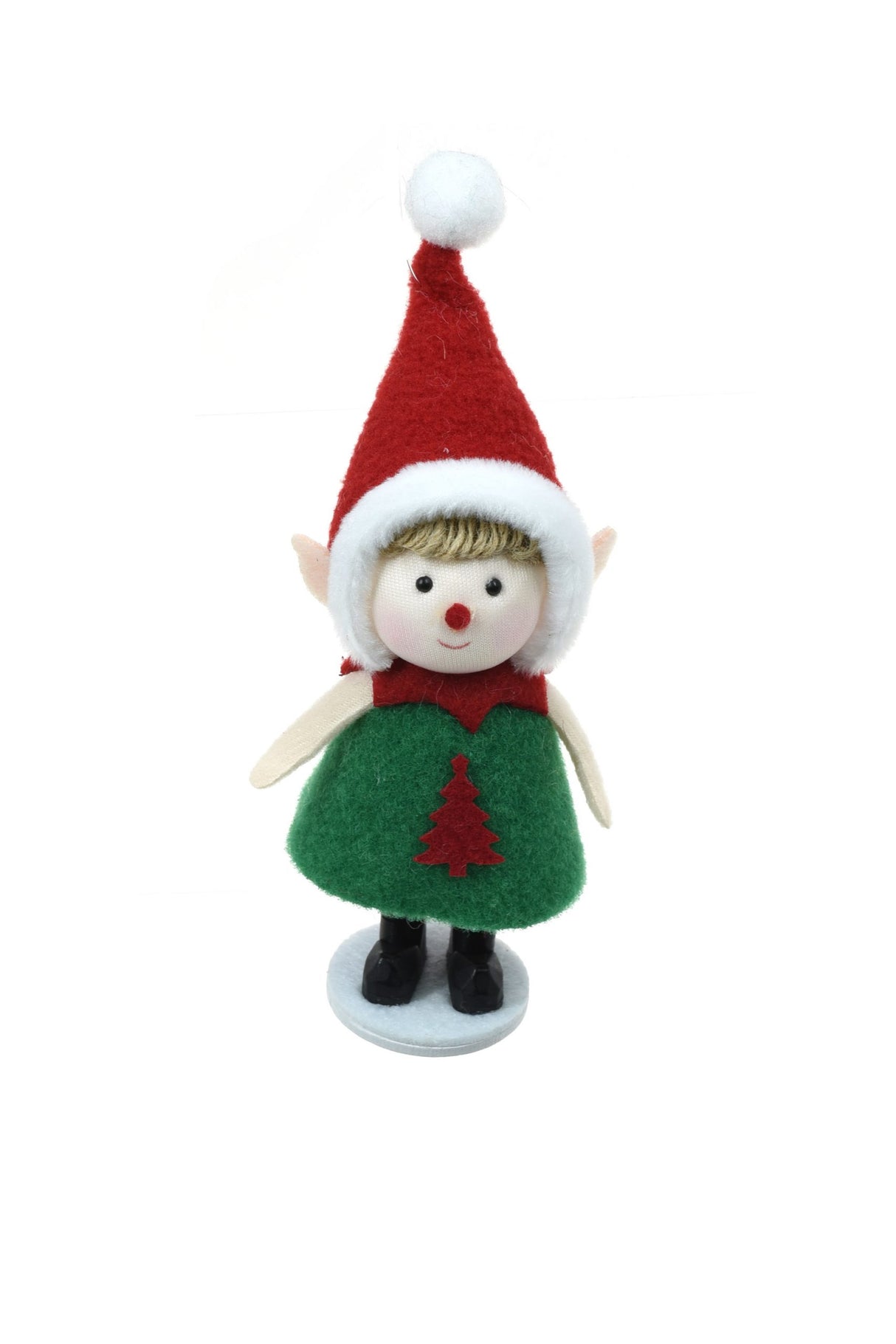 6" Hanging Green Felt Boy Elf with Christmas Tree Shirt