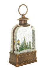 9" Brown Santa with Reindeer Snowglobe
