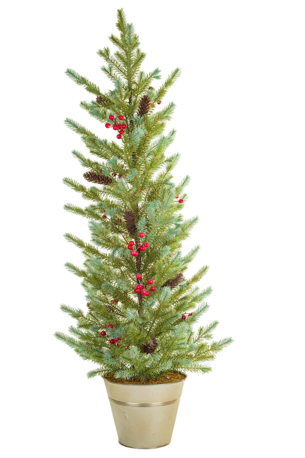48" Green Pvc Christmas Trees with Silver Planter