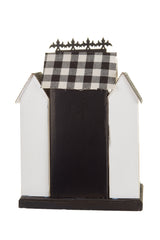 12" Black and White Cardboard LED Haunted House