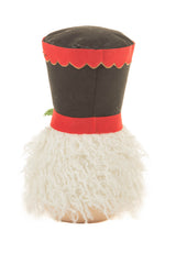 16" Black and Red Cotton Nutcracker Head Tree Topper