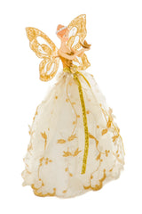 10.3"White and Gold Polyester Graceful Angel Tree Topper
