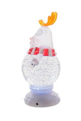 8.5" Clear Plastic Reindeer LED Snow Globe with Swirling Glitter