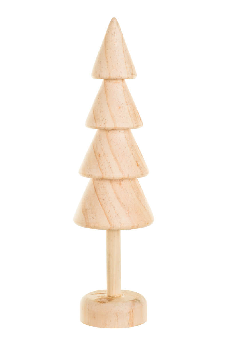 9.5" Medium Beige Wooden Conical Tree Accent
