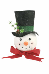 White Snowman Head Tree Topper